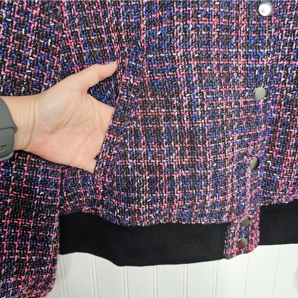 NWT Torrid Women's Multicolor Tweed Bomber Jacket size 3X 🌺🌸🌹 P - Picture 4 of 7